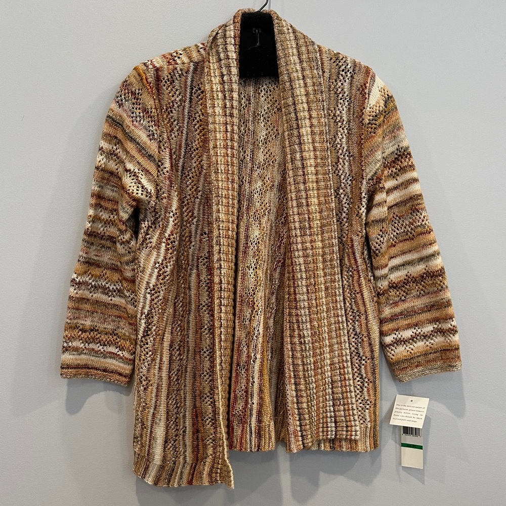 Alfred Dunner Multicolor Knit Cactus Ranch 2016 Cardigan NWT PL
